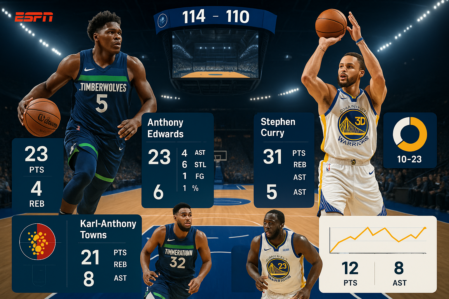 Timberwolves Vs Golden State Warriors Match Player Stats
