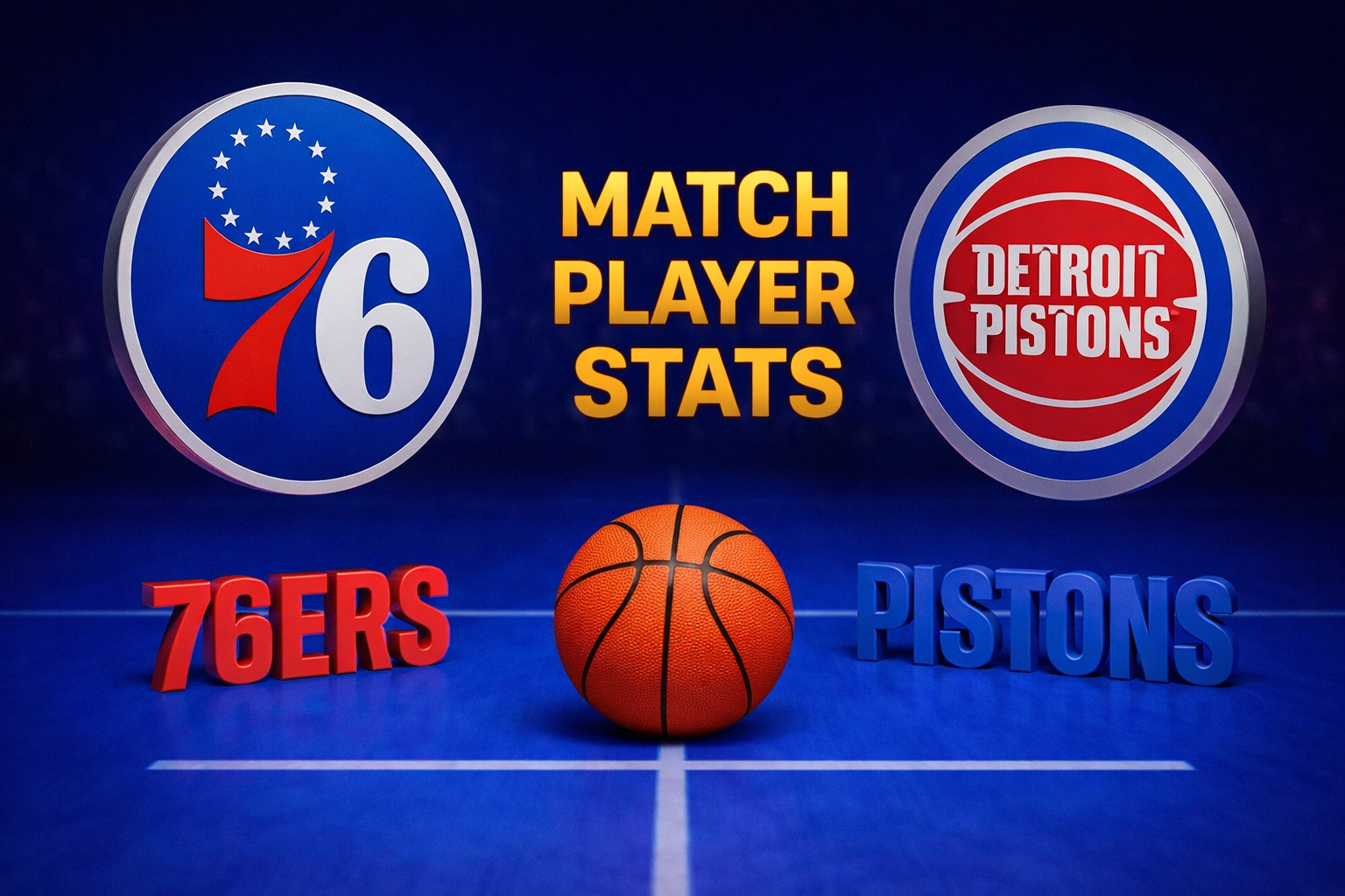 76ers vs detroit pistons match player stats